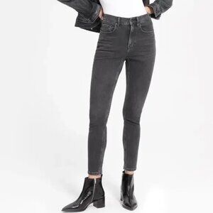 Everlane The High Rise Skinny Ankle Jeans Black Wash Denim‎ Size 26